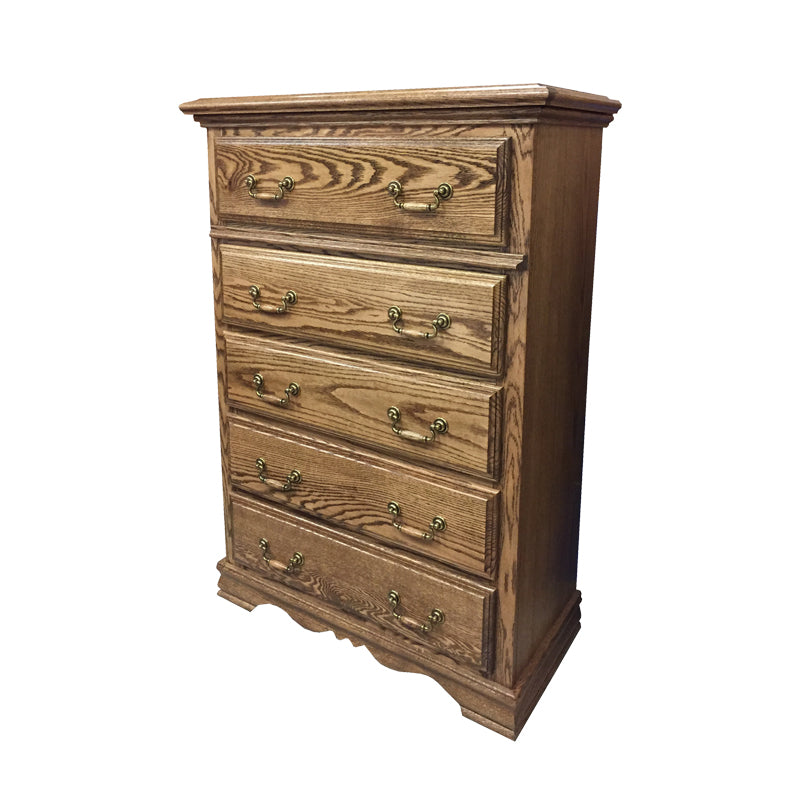 Bb 501 Nc Heirloom Oak 5 Drawer Chest W Secret Jewelry Storage