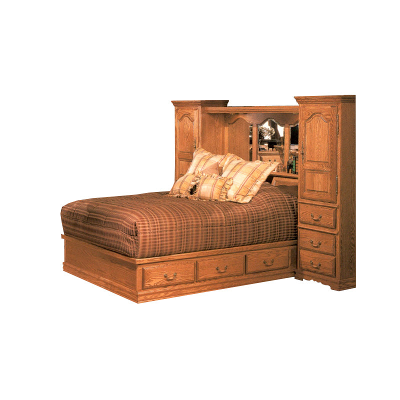 Bb 600 K N C And Bb 680 C Heirloom Oak Bedroom Pier Wall With Platform Bed Cal King Size