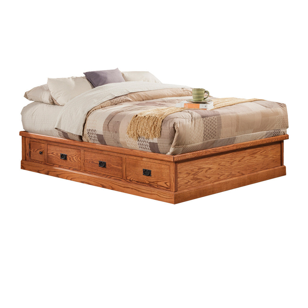 oak bed frame king