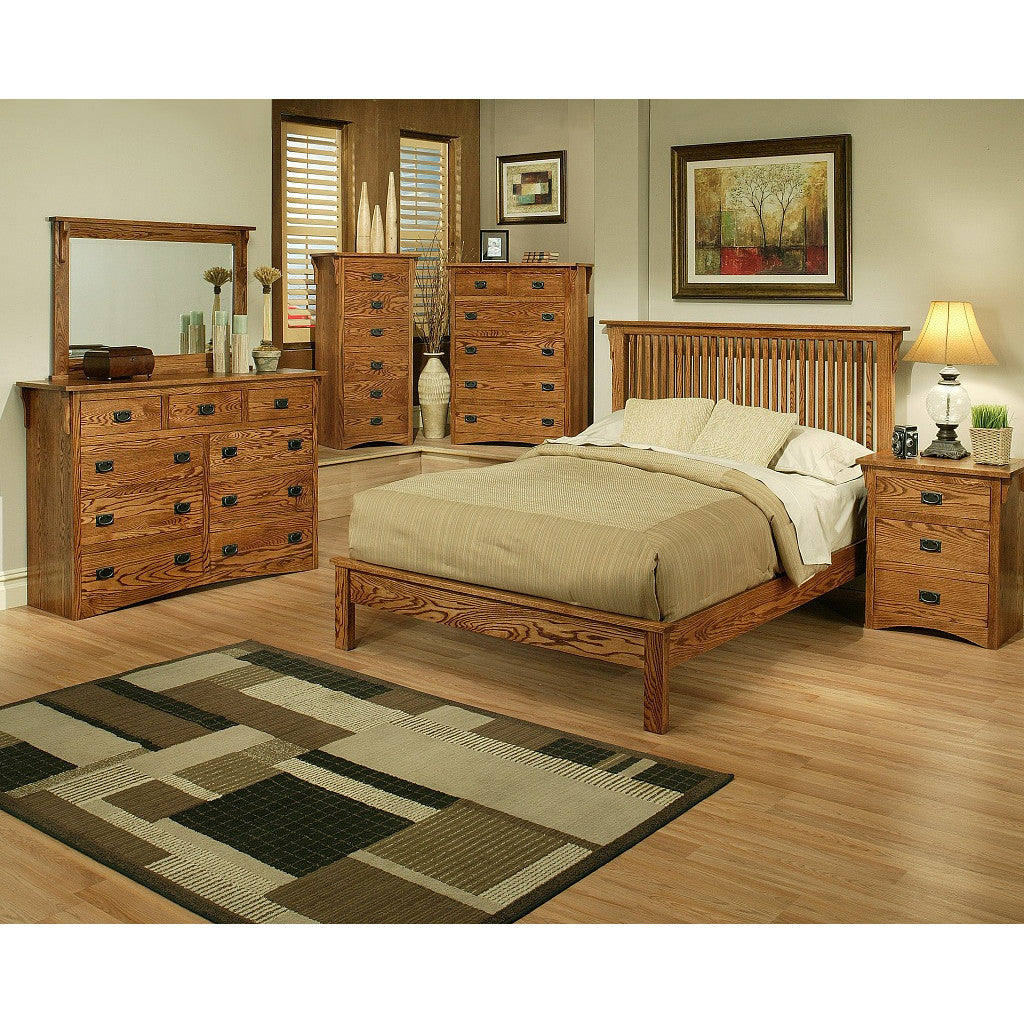 Mission Oak Rake Bedroom Suite Queen Size