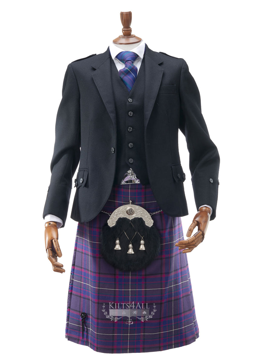 Mens Muted Black Argyll Jacket & Waistcoat to Buy – Kilts4All