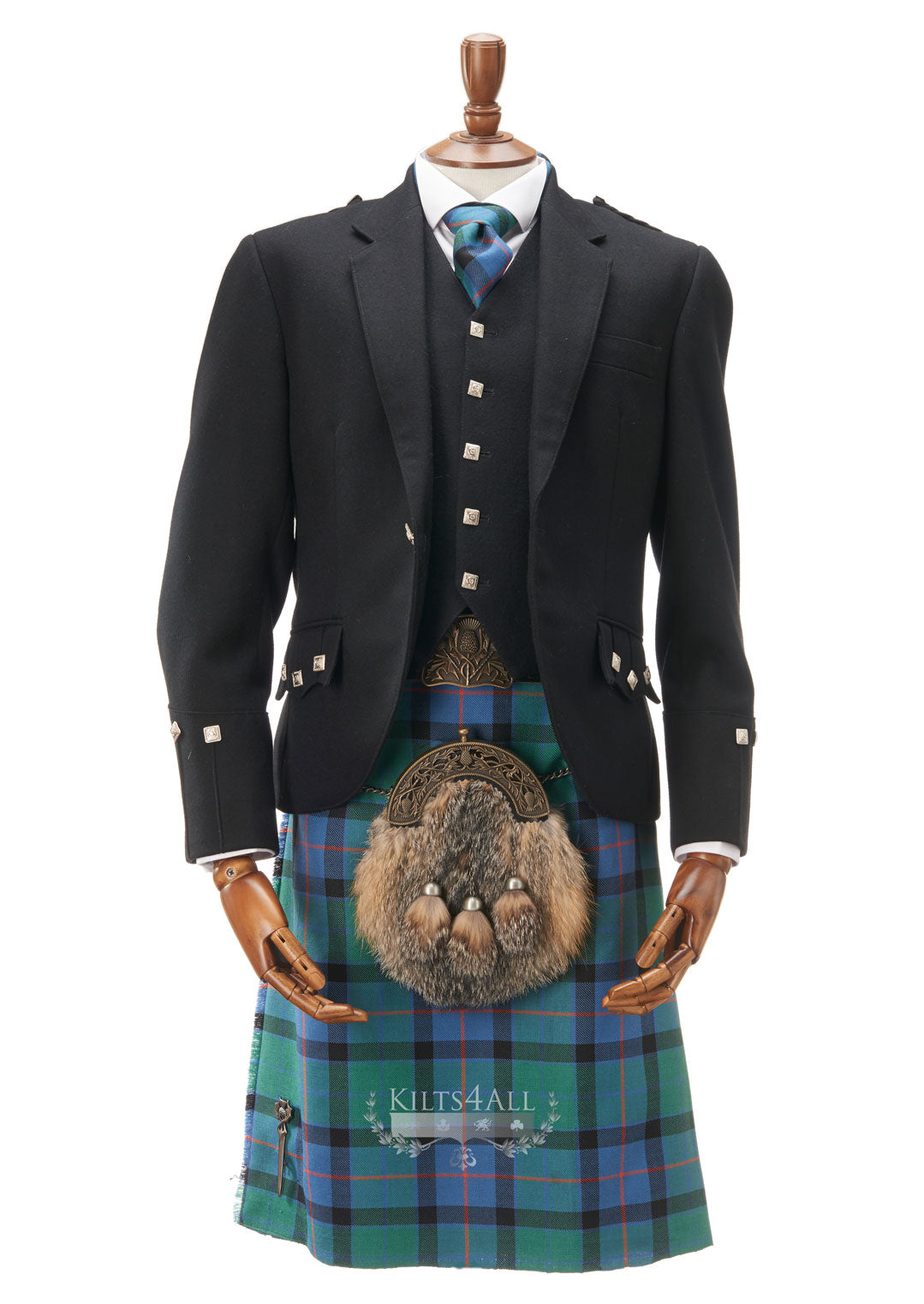 Mens Traditional Black Argyll Jacket & Waistcoat to Buy – Kilts4All