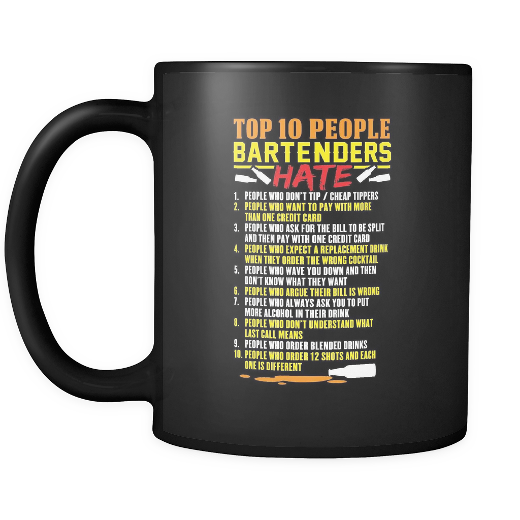 10 People Bartenders Hate Black Mug