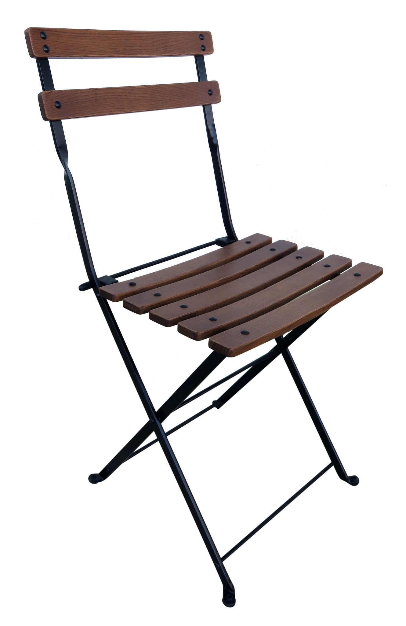 Buy Cafe Bistro French Folding Side Chair W Walnut Stain Slats