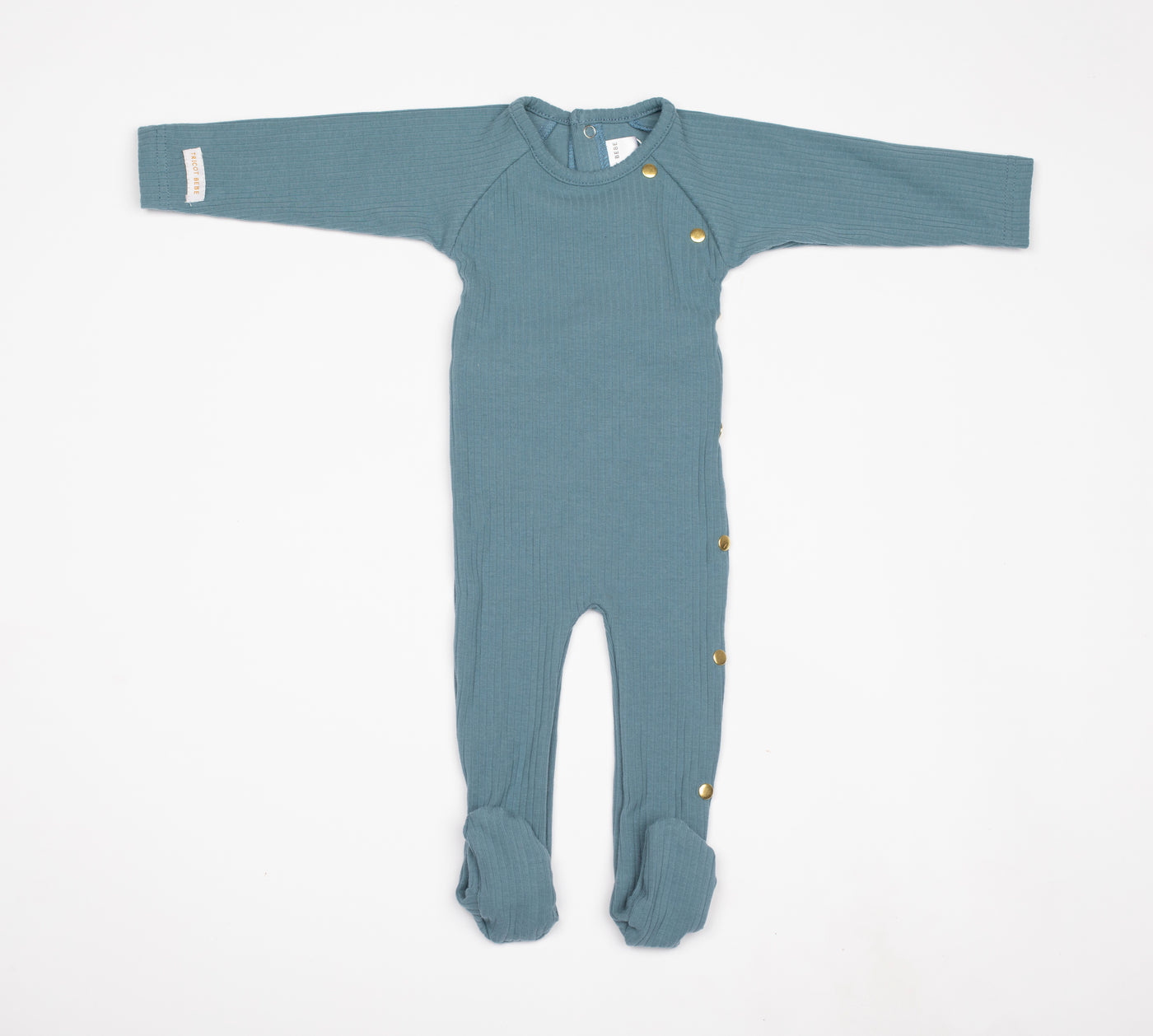 Baby Boy Layette Set Wide Ribbed Dusty Blue Tricot Bebe Ss21