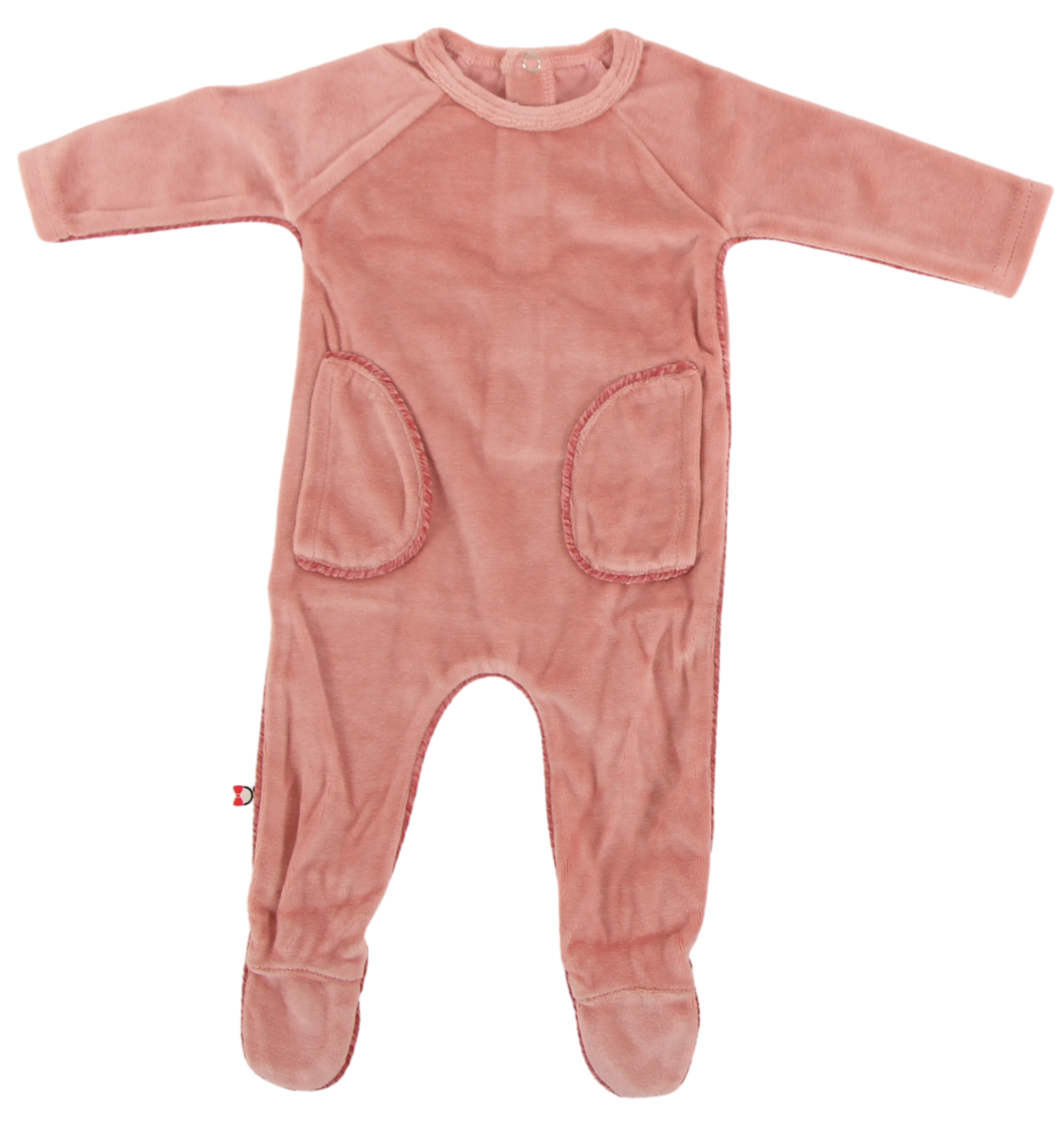 Velvet Trim Footie Blinq Deep Pink