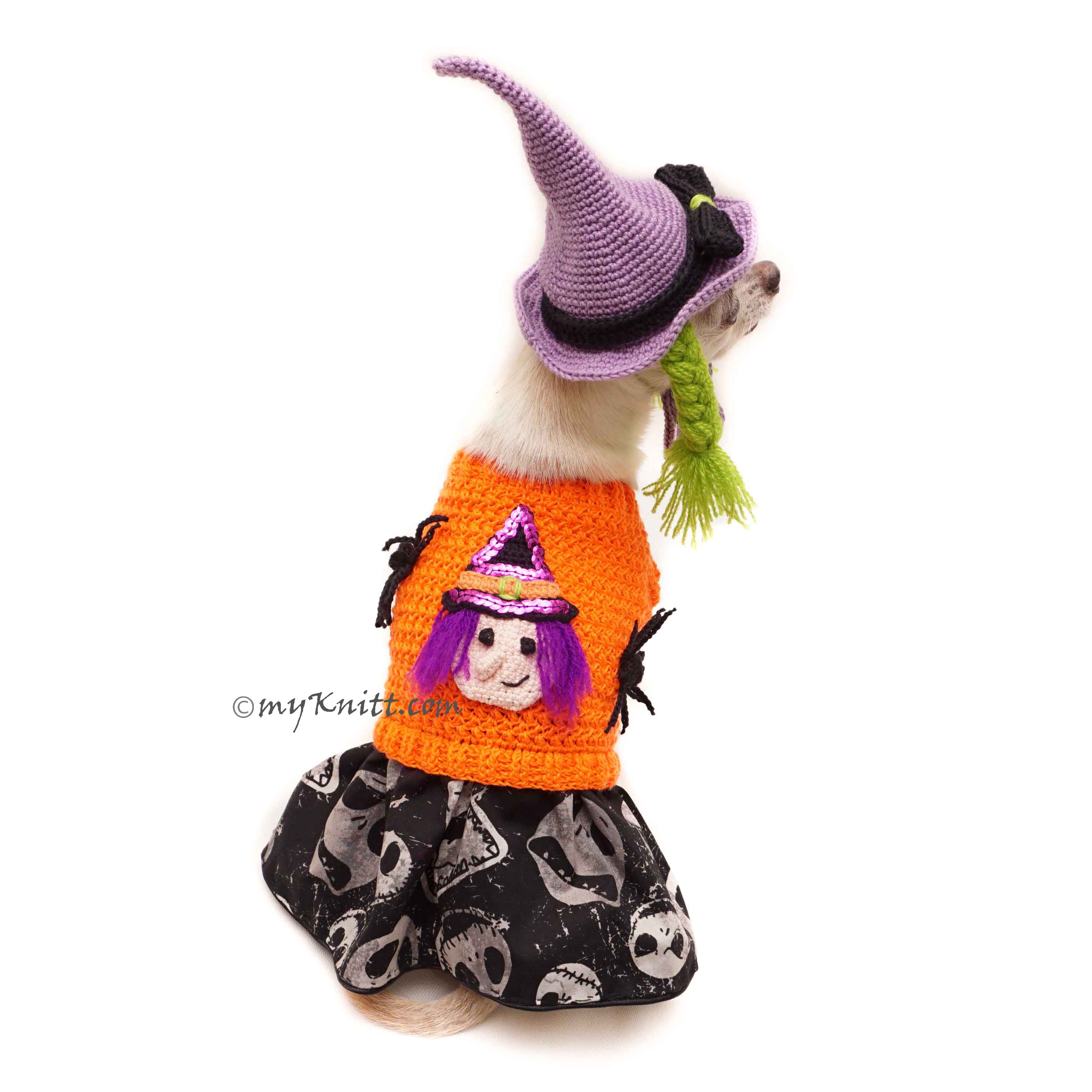 Witch Dog Hat , Witch Pet Costume, Funny Pet Halloween Costume Df169 Myknitt