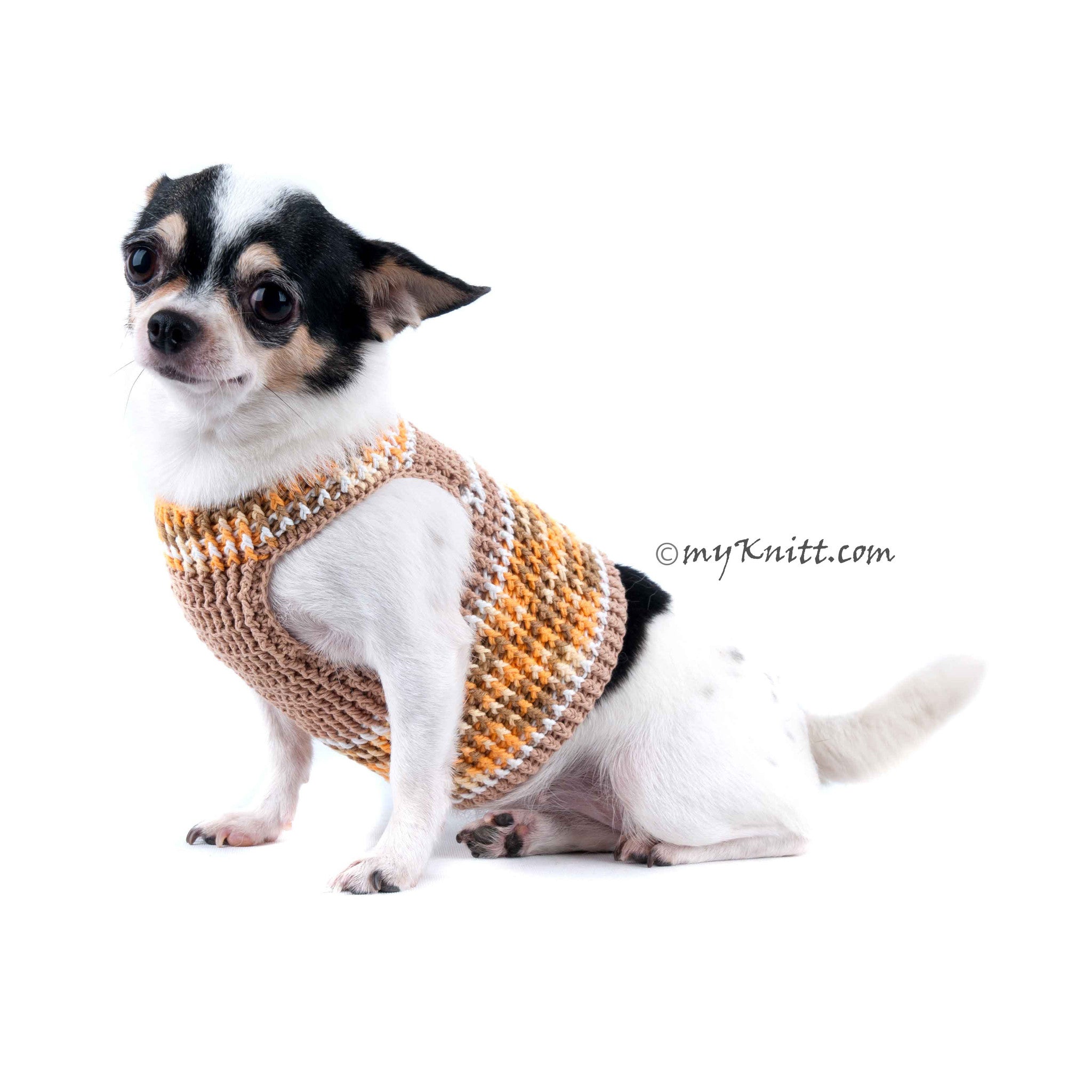 Rustic Dog Harness Earth Cotton Color Pet Collar DH71 | myknitt