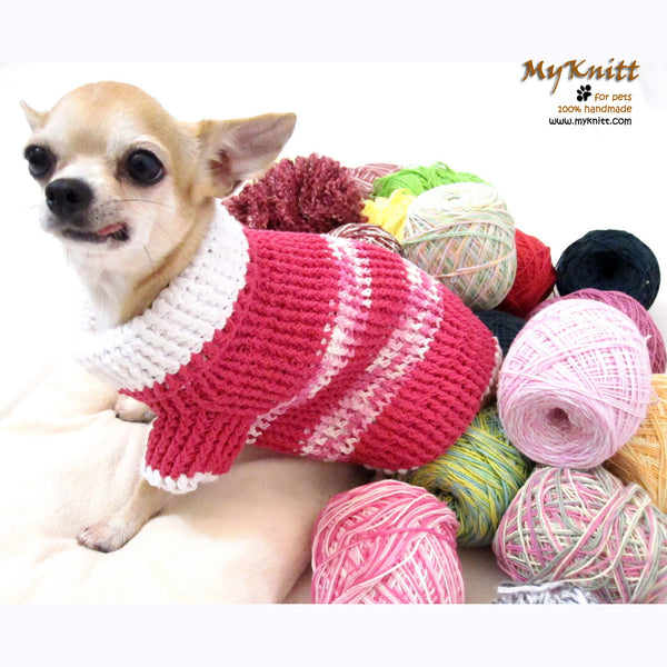Pink Kimono Chihuahua Sweater DK863 by Myknitt | myknitt