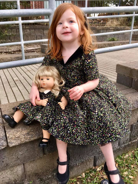 Audrey Retro Style Dress Girls AND Doll PDF Sewing Pattern