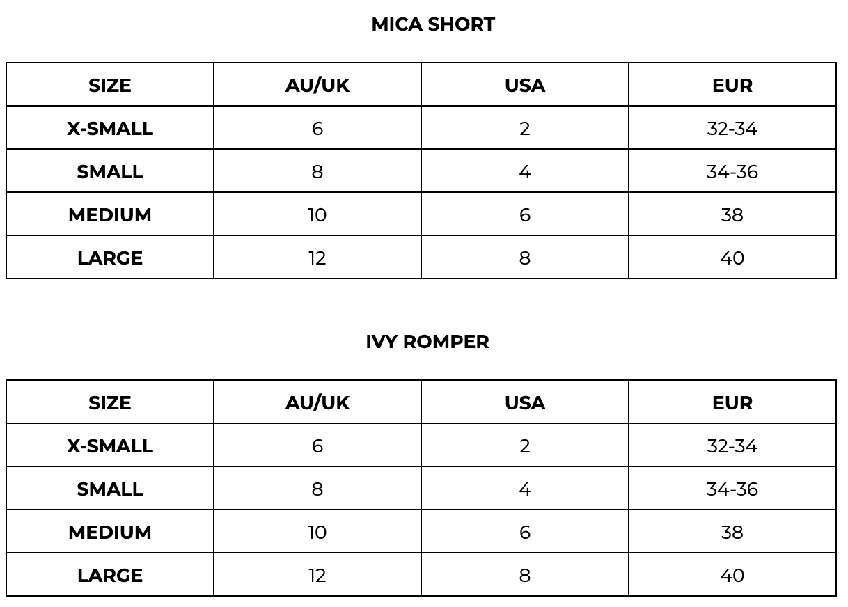 SIZE GUIDE