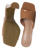 Camel / Pita5 Block Heel Slip On Mule - Women Slide In Slipper Shoes