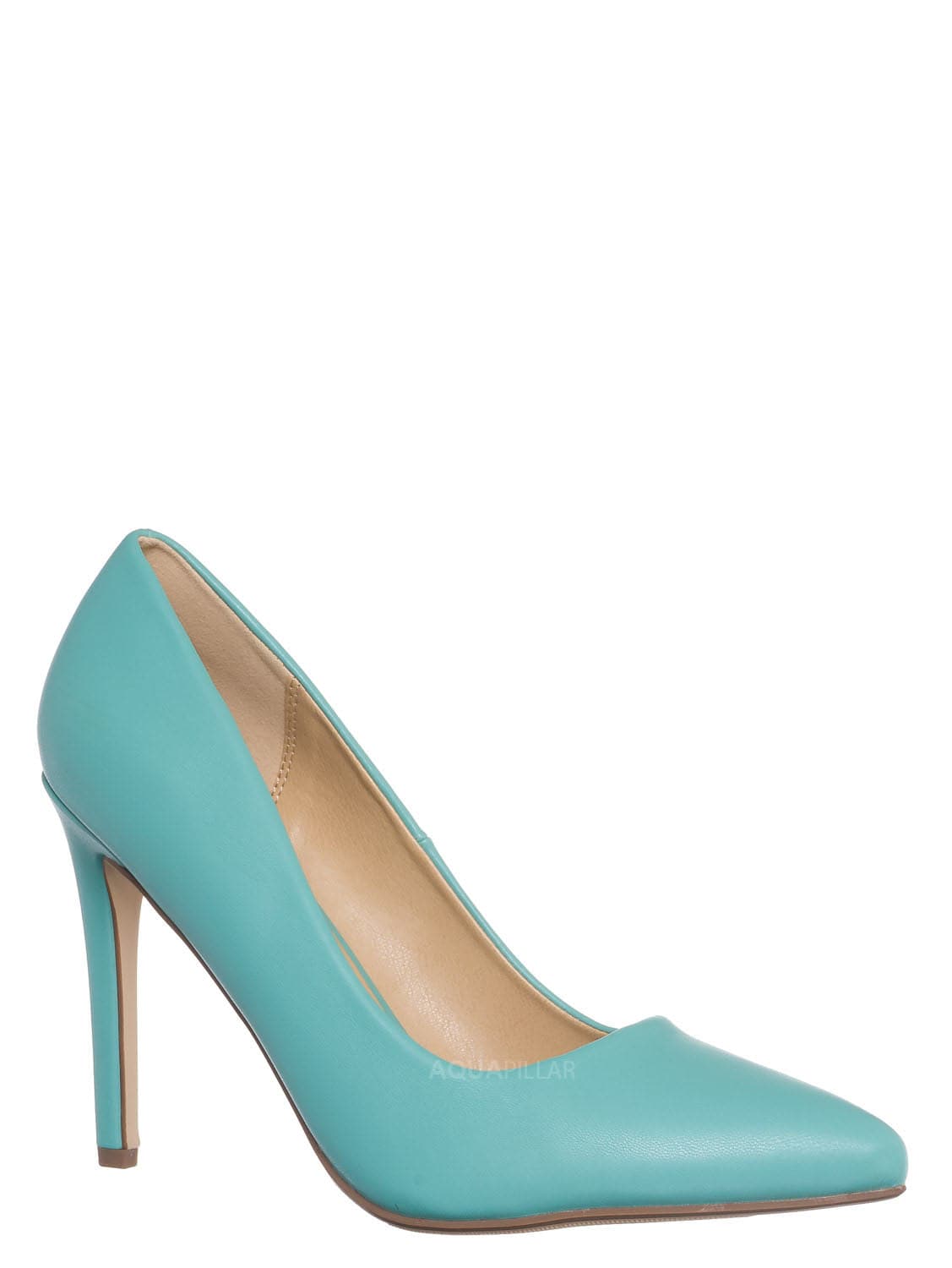 Teal Blue / Cindy Classic Pointed Toe Dress Pump - Womens High Heel Stiletto Formal Shoes