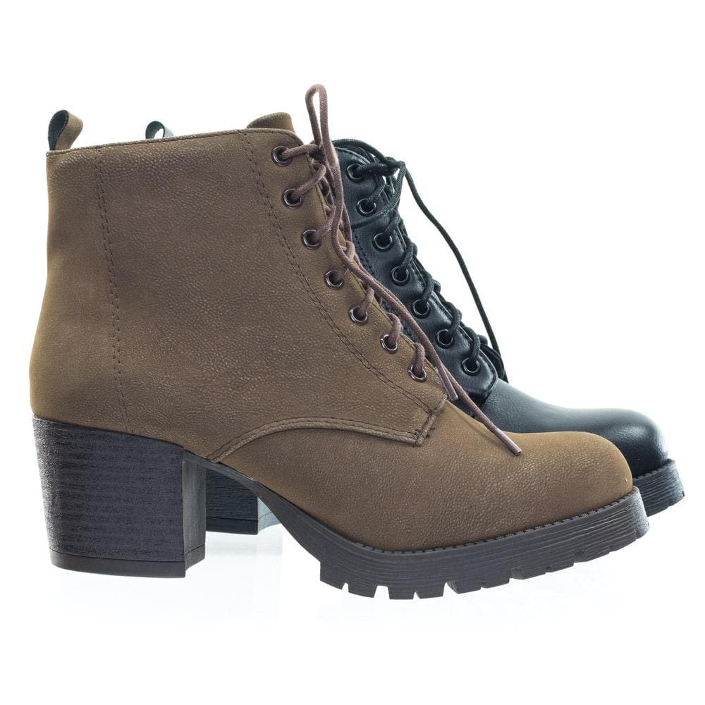 Military Combat Ankle Boots w Lug Sole 