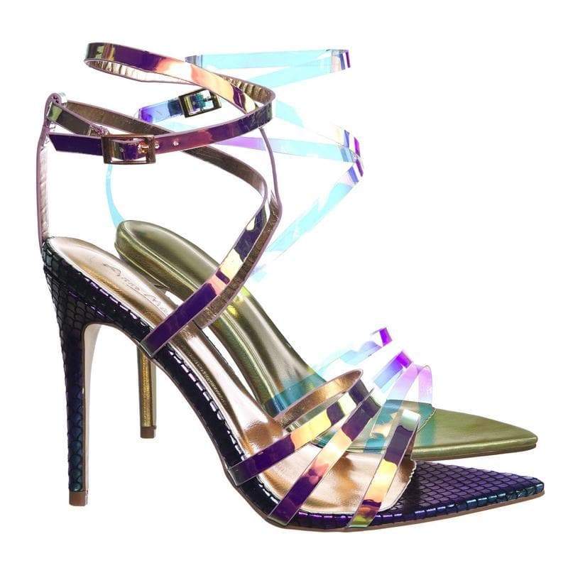 iridescent purple heels