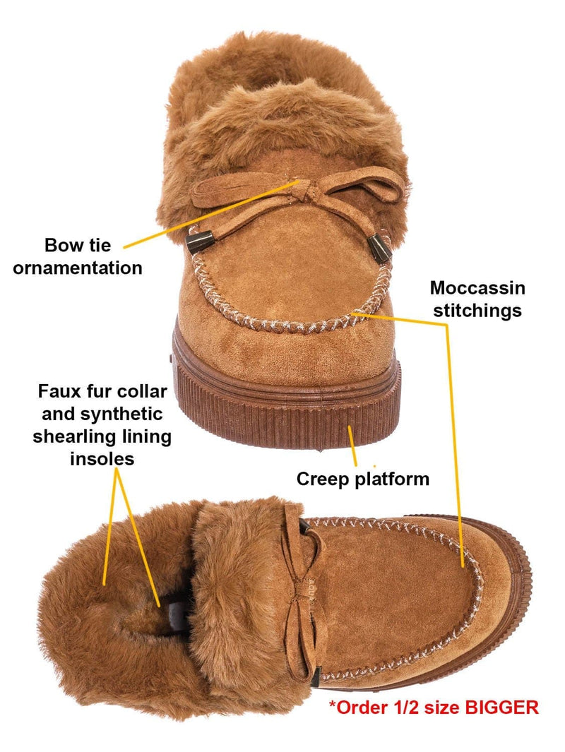 moccasin ankle boots with fur