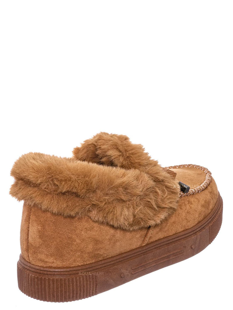 fluffy moccasins