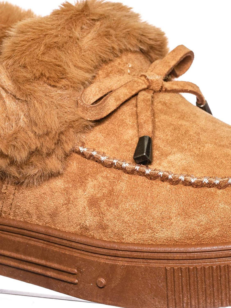 faux fur moccasin slippers