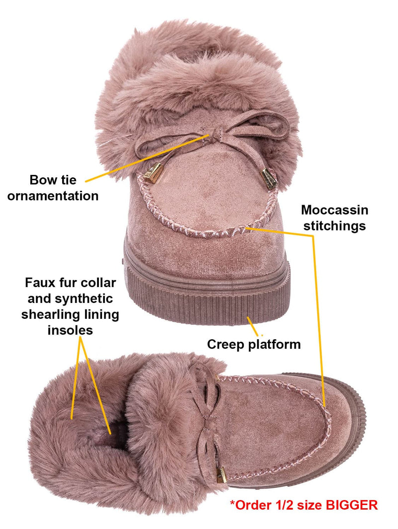 faux fur moccasin slippers