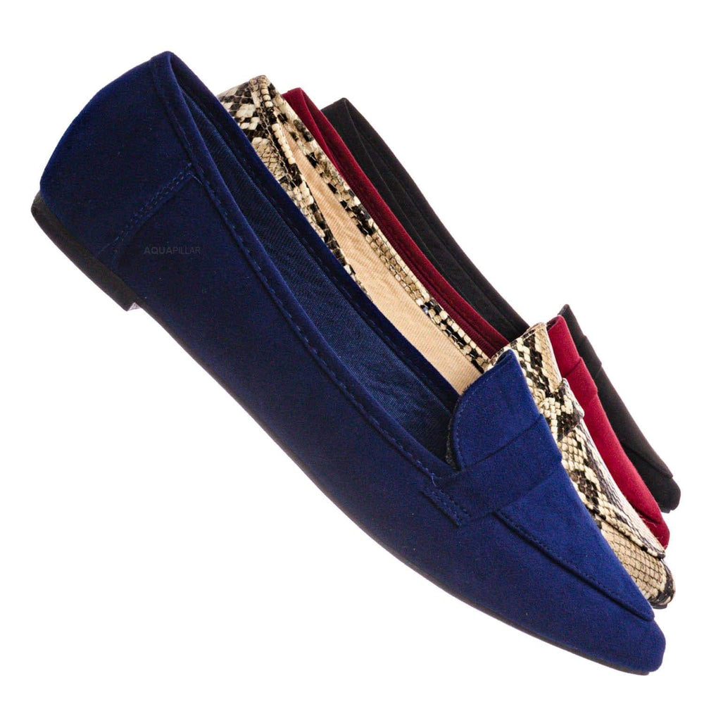 pointed toe penny loafers