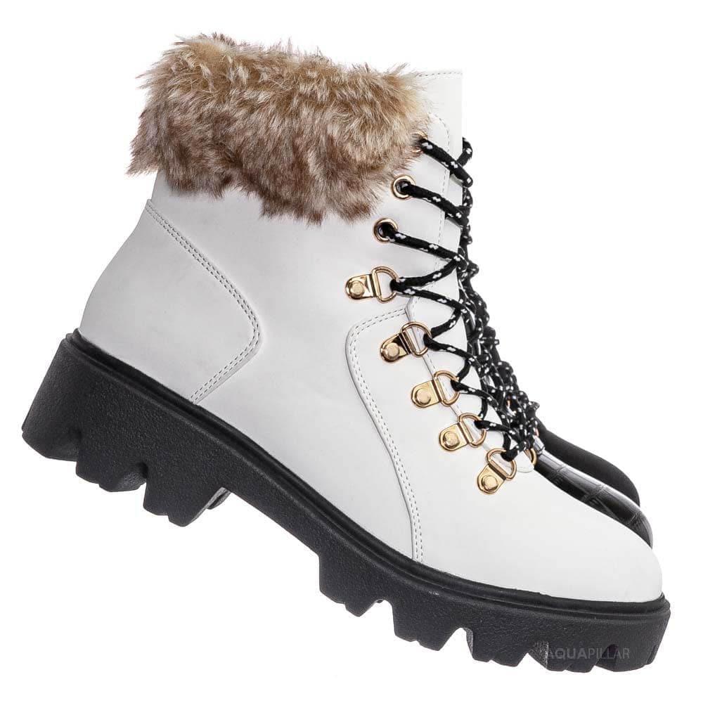 croc boots with fur