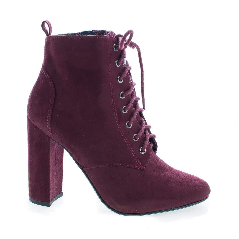 Eminent By Delicious, Almond Toe Lace Up High Heel Ankle Boots ...