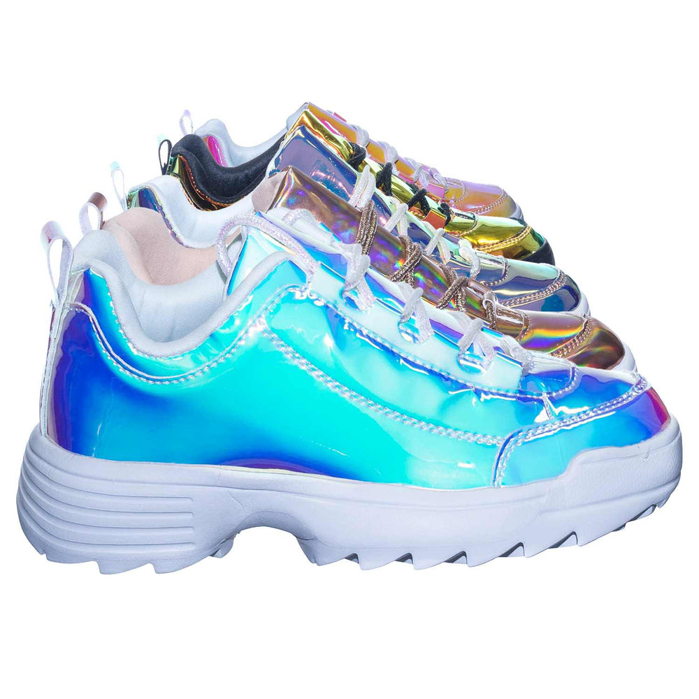 platform holographic sneakers