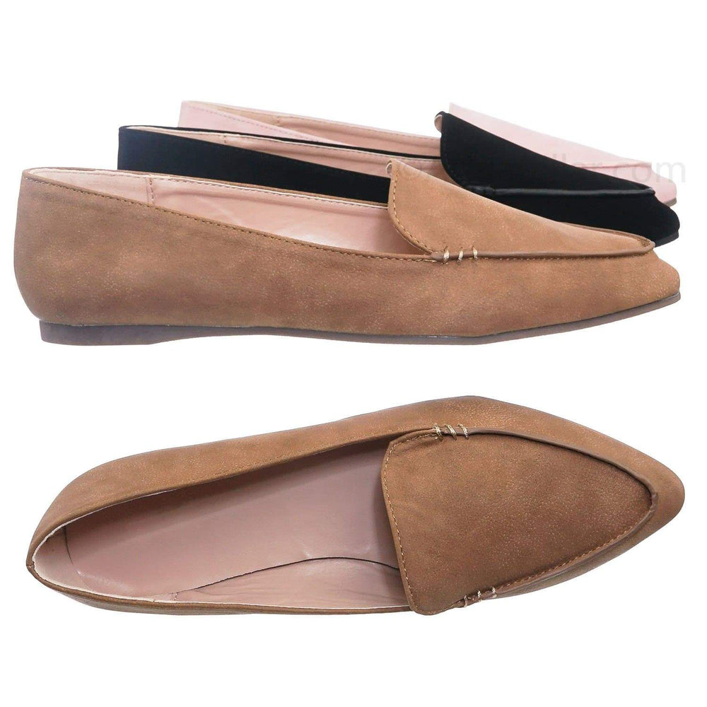 pointed toe slide loafers