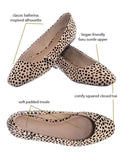 Cheetah Faux Suede / Sweep01 Square Toe Ballet Flats - Womens Solid & Cheetah Ballerina Padded Shoes