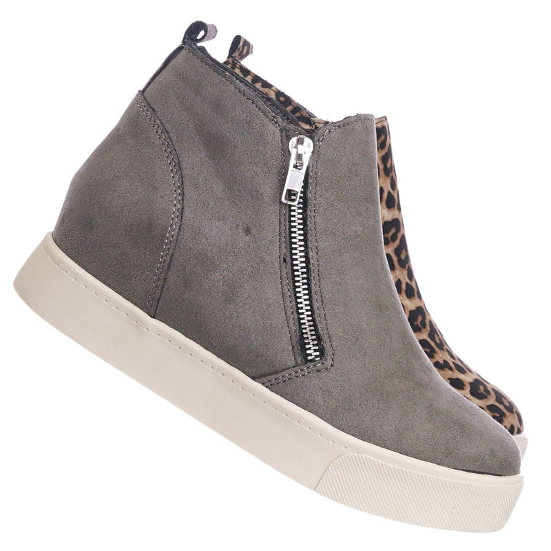 womens gray wedge sneakers