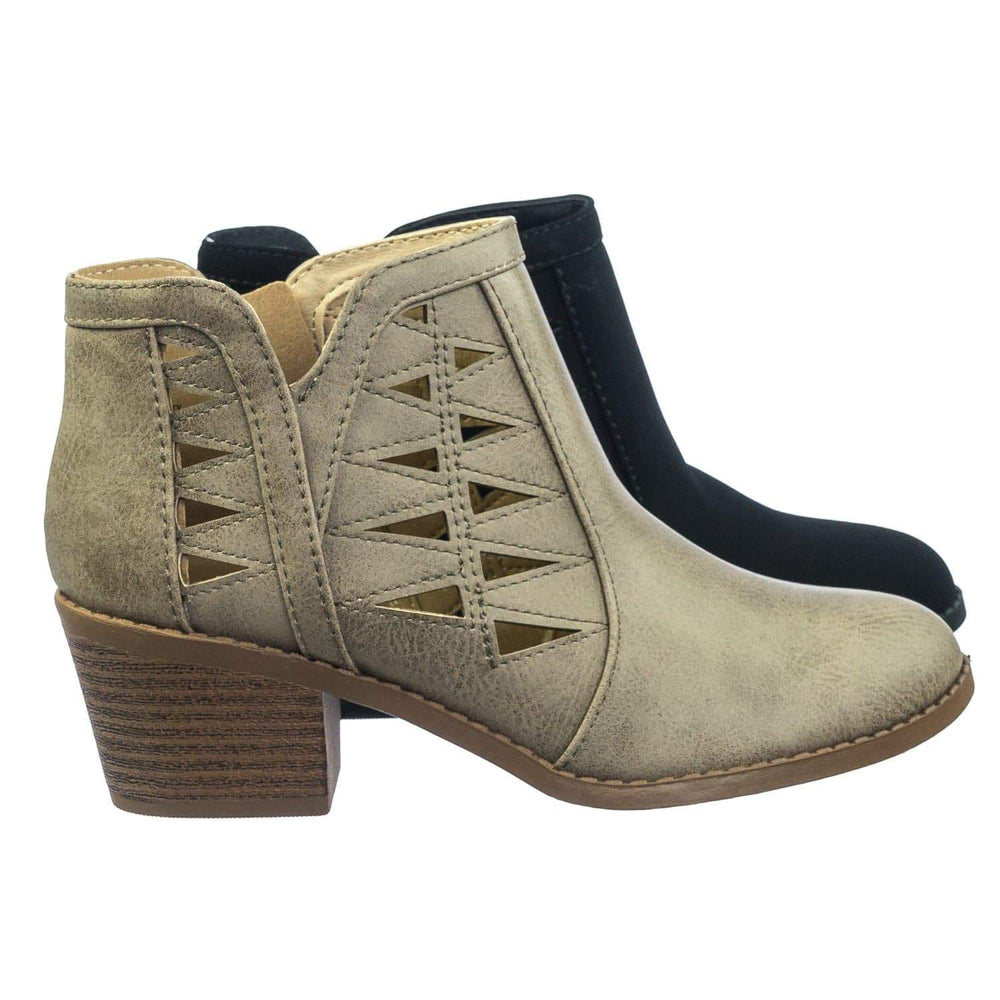 v cut ankle booties