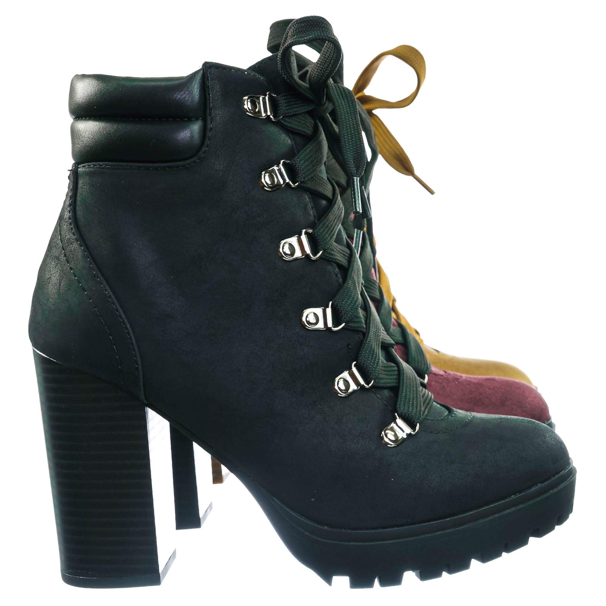 chunky heel lug sole booties