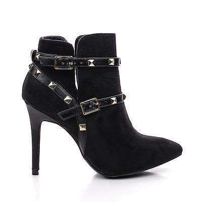 Strappy Studded Stiletto Ankle Bootie