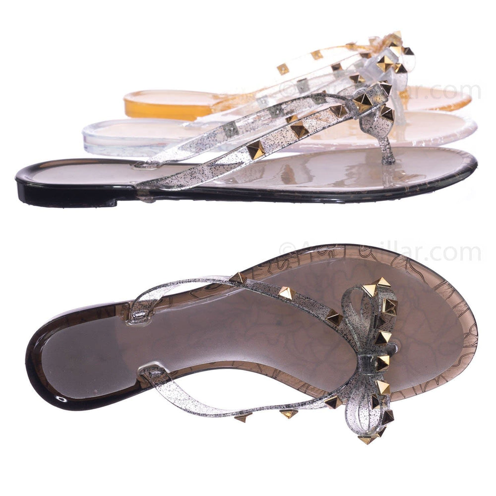 lucite flat sandals