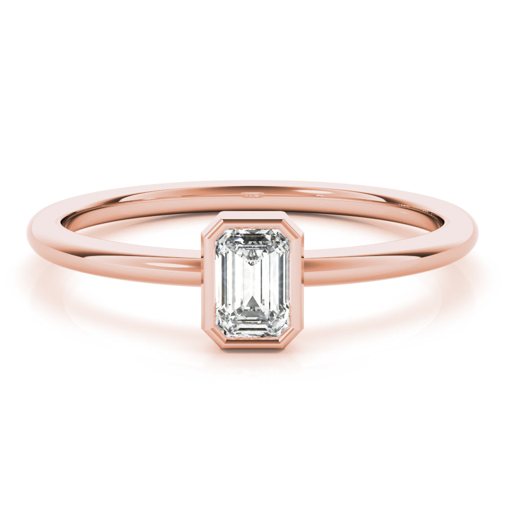 Emerald Cut Bezel Set Women's Diamond Stacker Ring – KAVALRI