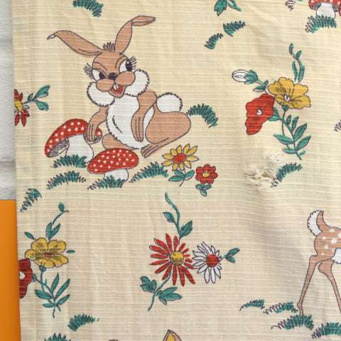 Vintage 1950s Bambi / Thumper / Toadstool Fabric Panels – Pineapple Retro
