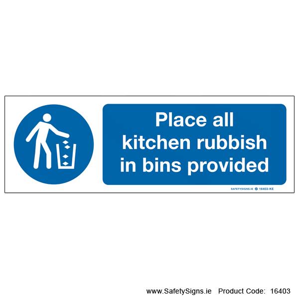 Place Kitchen Rubbish in Bins - 16403