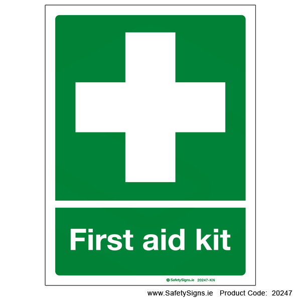 first aid kit sign