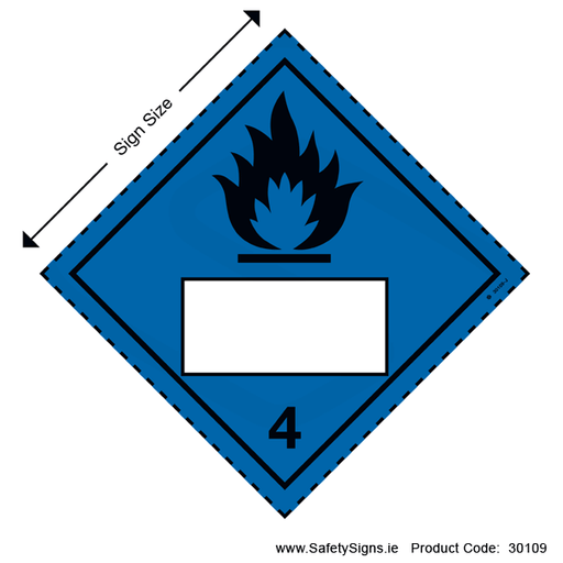 250mm Class 9 Miscellaneous Dangerous Goods Adhesive Label