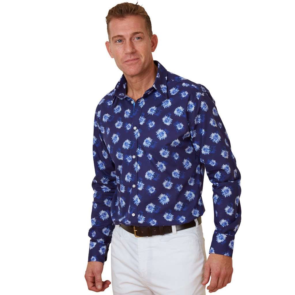 blue flower shirt mens