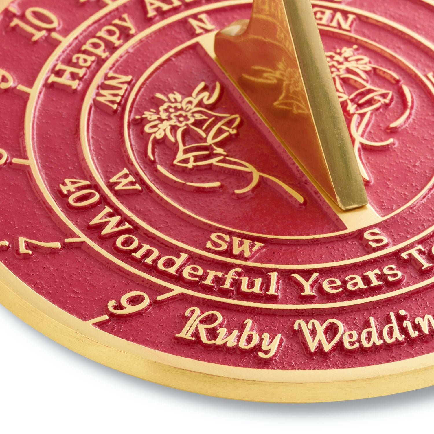 The Metal Foundry Personalized 40th Ruby Wedding Anniversary Large Sundial Gift Idea is A Great Present for Him for Her Or for A Couple to Celebrate 40 Years of Marriage 