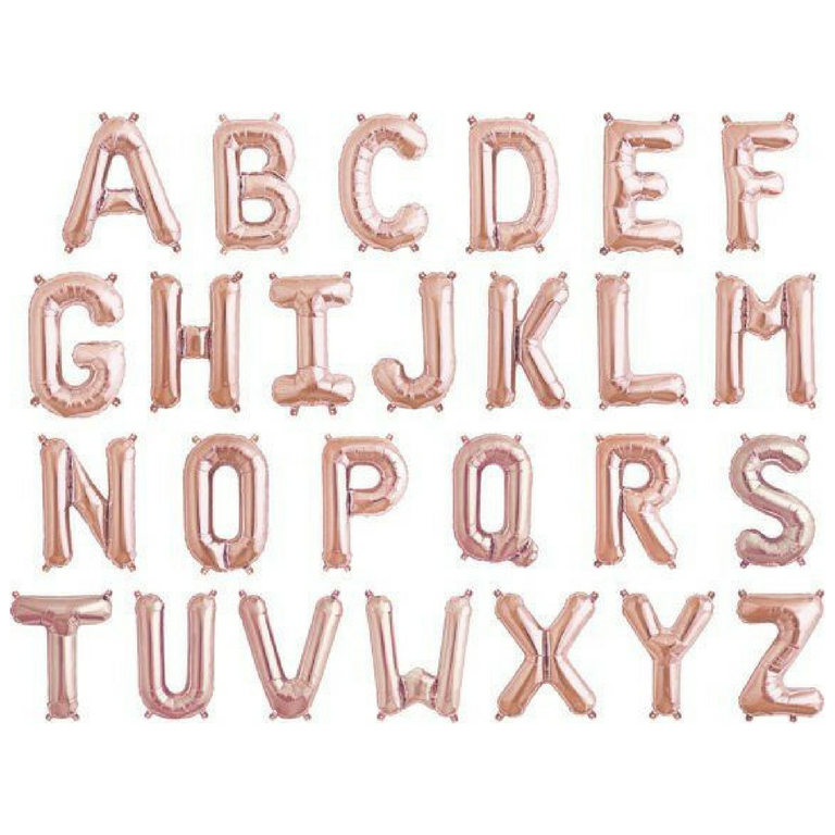 letter balloons rose gold