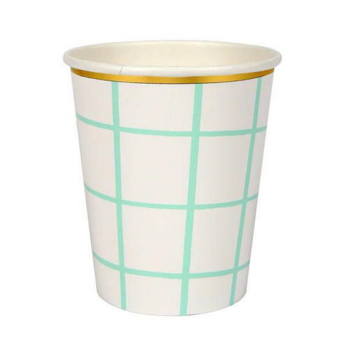 Mint Grid 9 oz Cups