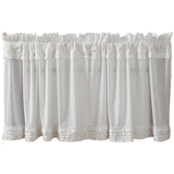 White Ruffled Sheer Tier Curtains 24"-Lange General Store