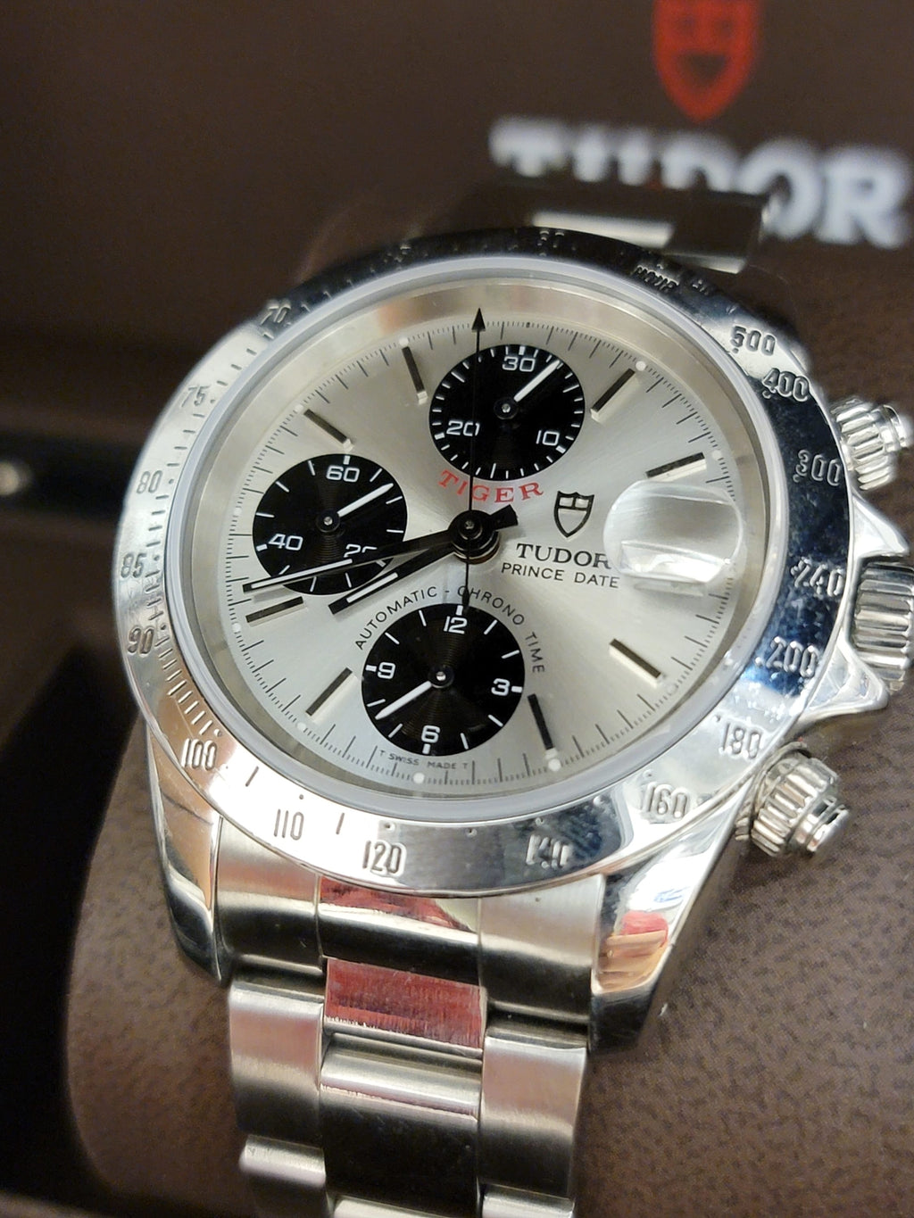 TUDOR Prince Date Tiger Chronograph Watch w/ Panda Dial - $20K APR Val