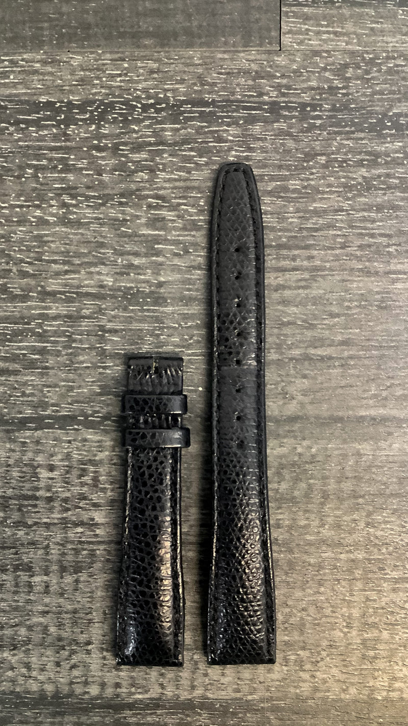 TIFFANY & CO. Black Padded Lizard Leather Watch Strap - $600 APR VALUE ...