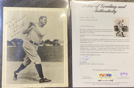 1930s Original Babe Ruth Single Signed Baseball Mint Condition w/ PSA/DNA  COA- $50K VALUE