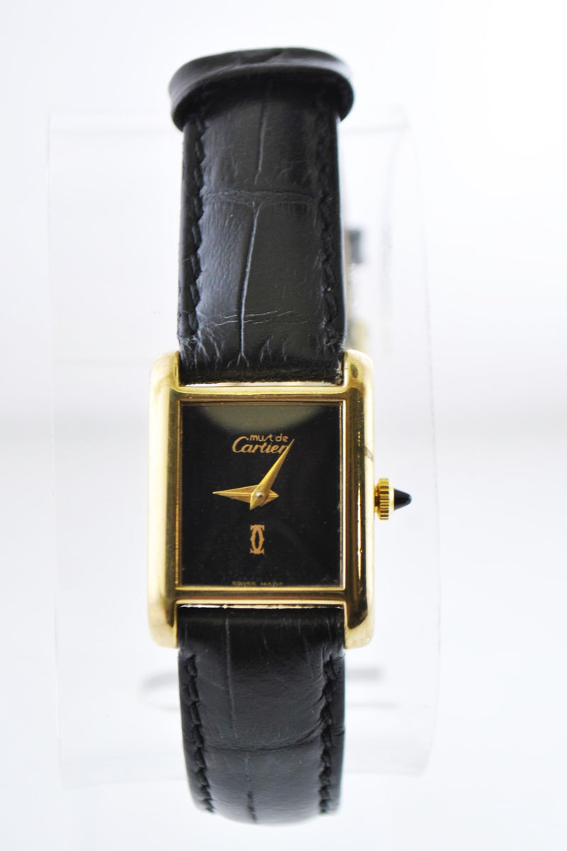 cartier tank black face