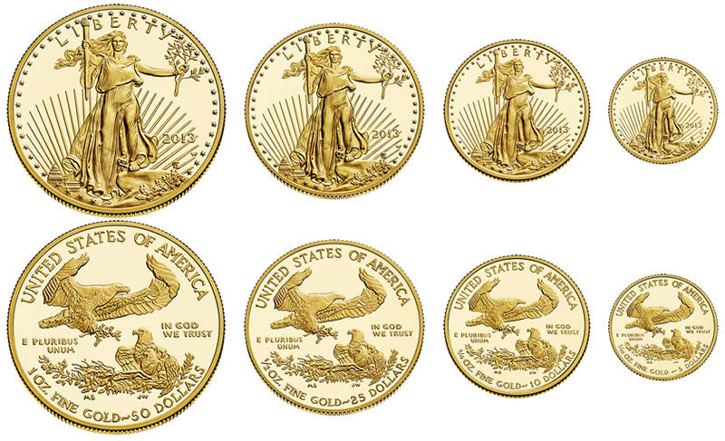 American Eagle Uncirculated Gold Coins Complete Set