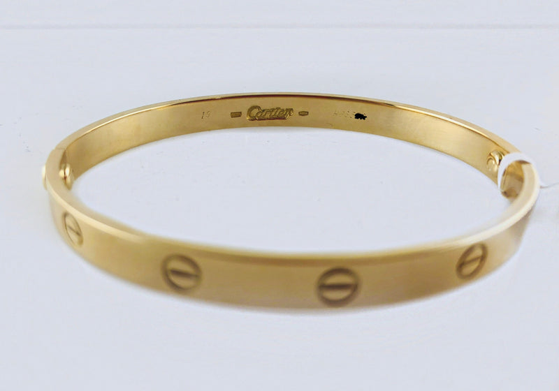 cartier love bracelet yellow gold size 19